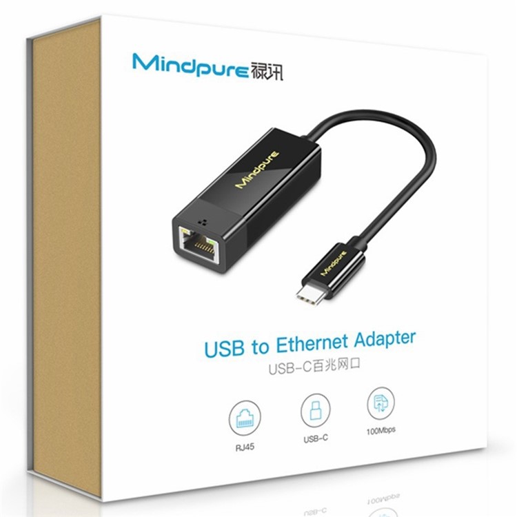 Adaptador Mindpure Usb Tipo C a Rj45 100mbps UR005 LX10392