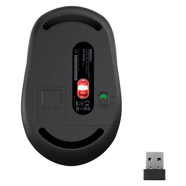 Mouse Wireless Meetion R571 color negro, incluye Baterias. 