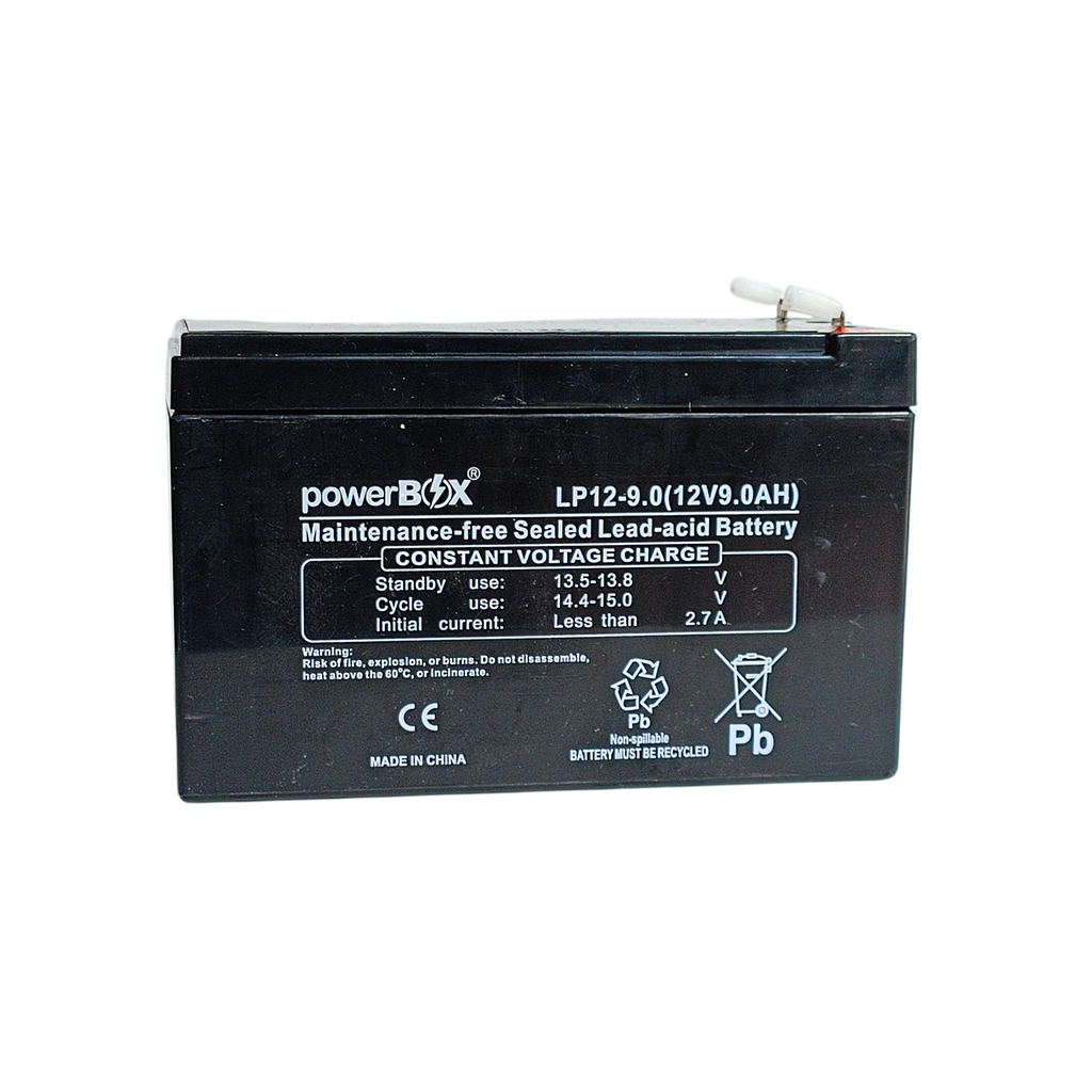 Bateria powerbox 12v 9Ah, para la mayoria de ups de 1.5Kva y 2.2Kva, para algunos sistemas trifasicos