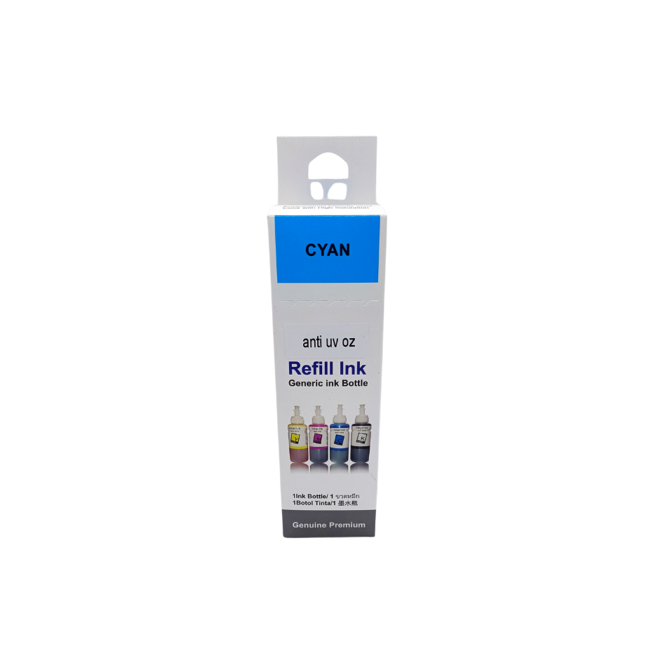 Tinta generica Dye Anti Uv y Ozono para impresoras Epson Cian 100ml