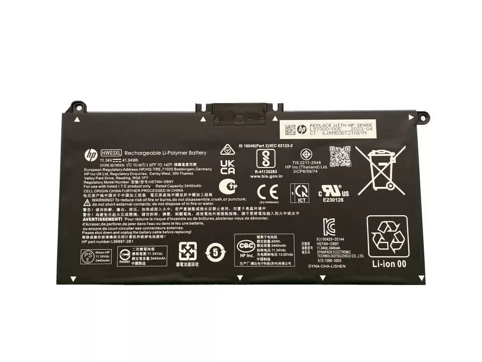 Bateria original Hp Codigo HW03XL 