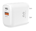 Cargador de Celulares blanco para pared, Miccell VQ-PD002 20w PD + QC3.0, Puerto Usb y tipo C, incluye cable Lightning