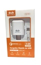 Cargador de Celulares blanco para pared, Miccell VQ-T05 3.6A,QC3.0, Puerto Usb, incluye cable tipo C de 2.4A