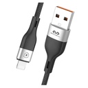 Cable Lightning, Miccell VQ-D129 Usb de 3A, 1.2mts de largo, color negro con recubrimiento de aluminio, cable tipo Nylon trenzado.