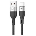 Cable Tipo C, Miccell VQ-D129 Usb de 3A, 1.2mts de largo, color negro con recubrimiento de aluminio, cable tipo Nylon trenzado.